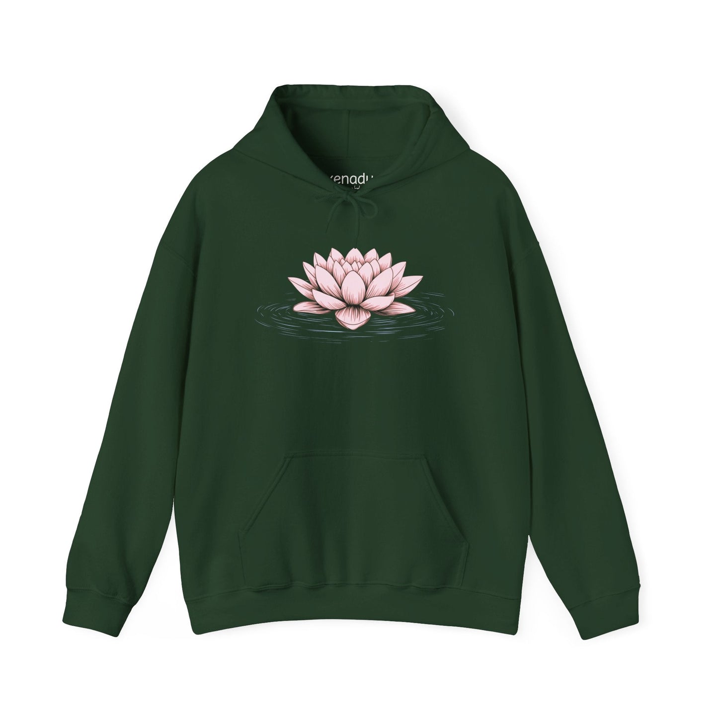 Pink Floating Lotus Hoodie Forest Green Hoodie