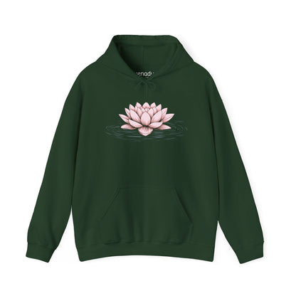 Pink Floating Lotus Hoodie Forest Green Hoodie