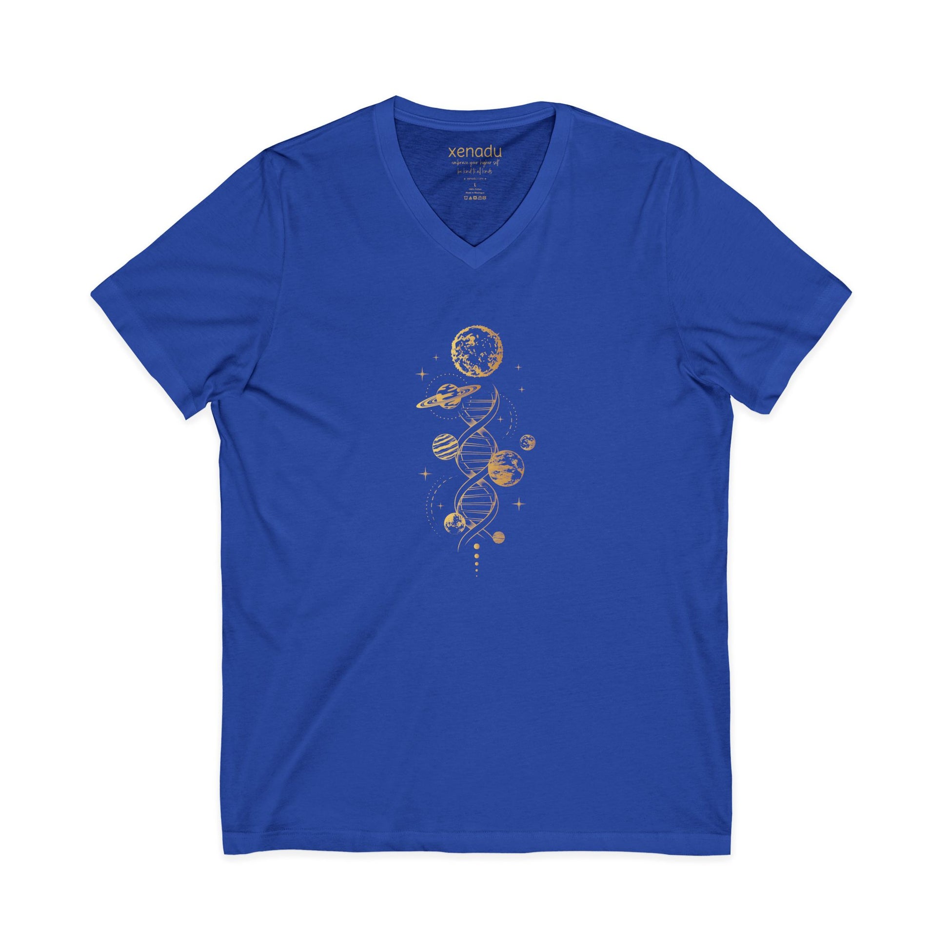 Cosmic DNA V-Neck Tee True Royal V-neck