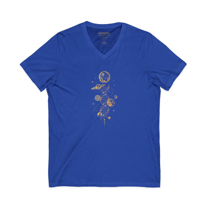 Cosmic DNA V-Neck Tee True Royal V-neck