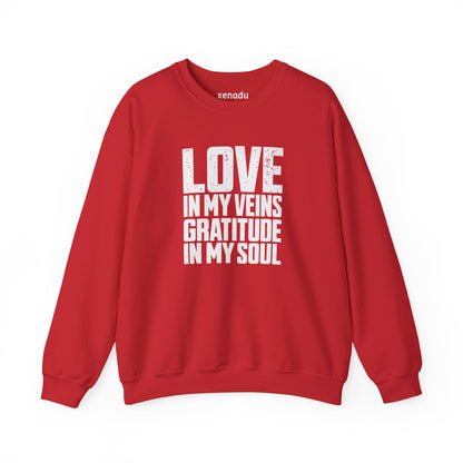 Love In My Veins Sweatshirt Red Sweatshirt