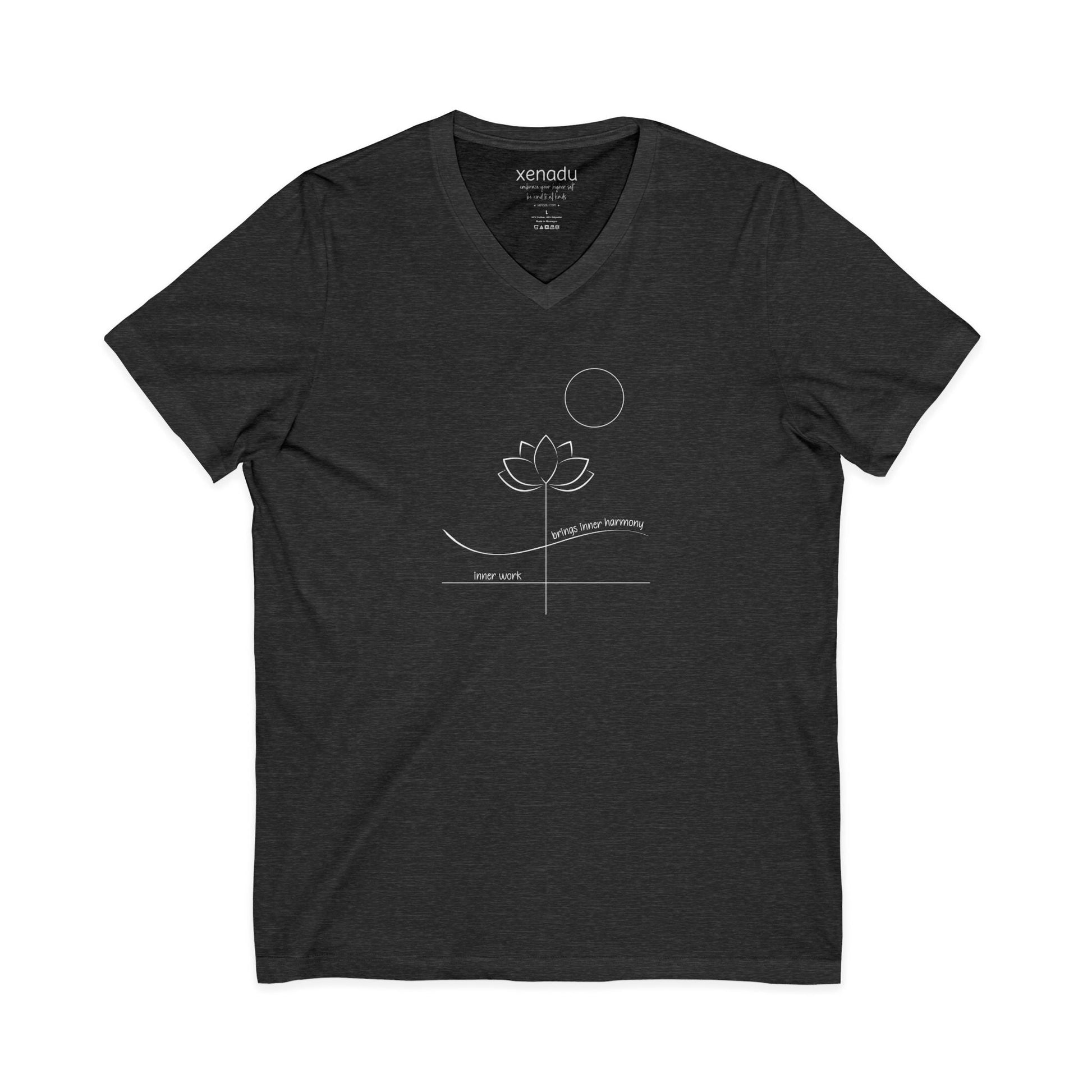 Inner Work Inner Harmony V-Neck Tee Dark Heather Grey V-neck