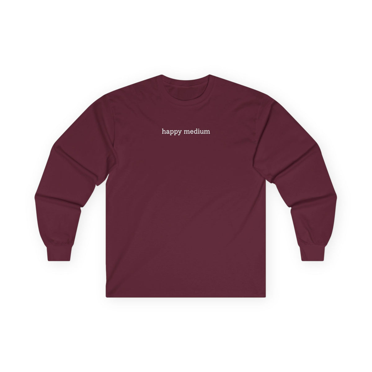 Happy Medium Long Sleeve Tee Maroon Long-sleeve