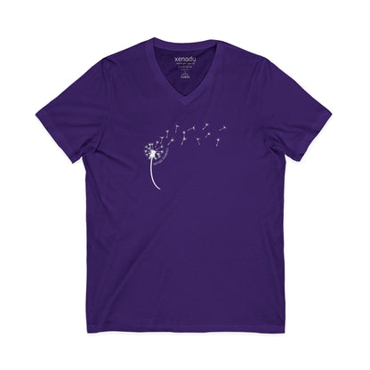 Kindness Dandelion V-Neck Tee Purple V-neck
