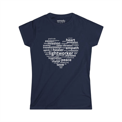 Heart of a Lightworker Women's Tee Navy T-Shirt