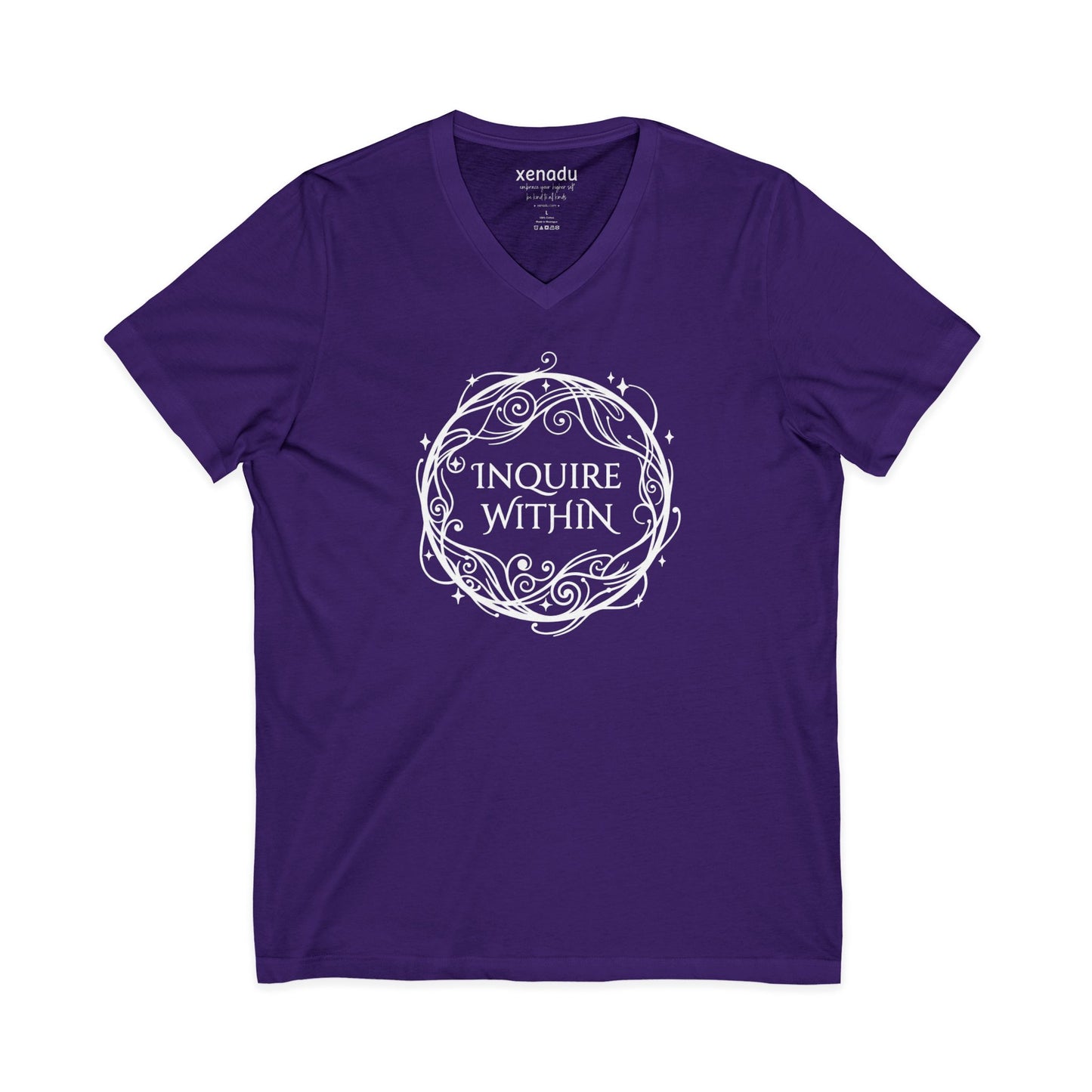 Inquire Within V-Neck Tee Purple V-neck