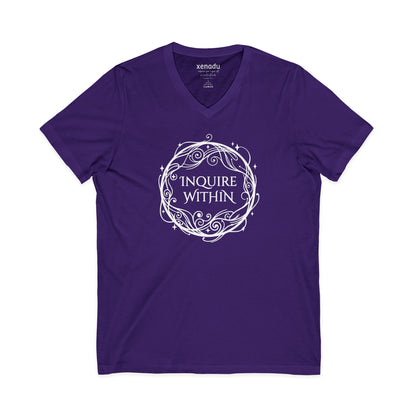 Inquire Within V-Neck Tee Purple V-neck