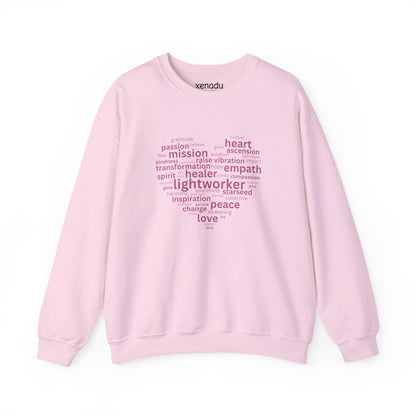 Heart of a Lightworker Sweatshirt Light Pink Sweatshirt