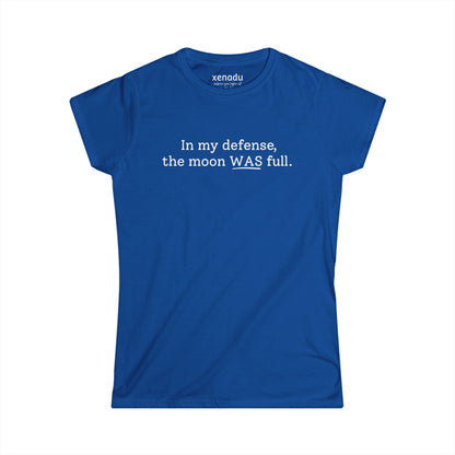The Moon WAS Full Women's Tee Royal Blue