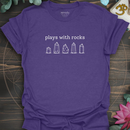 Plays With Rocks Tee Heather Purple T-Shirt