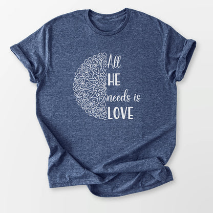All He Needs Tee Heather Navy T-Shirt