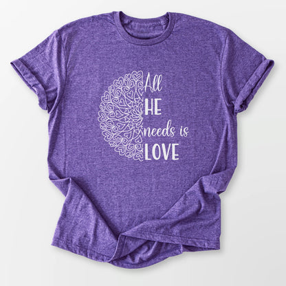All He Needs Tee Heather Purple T-Shirt