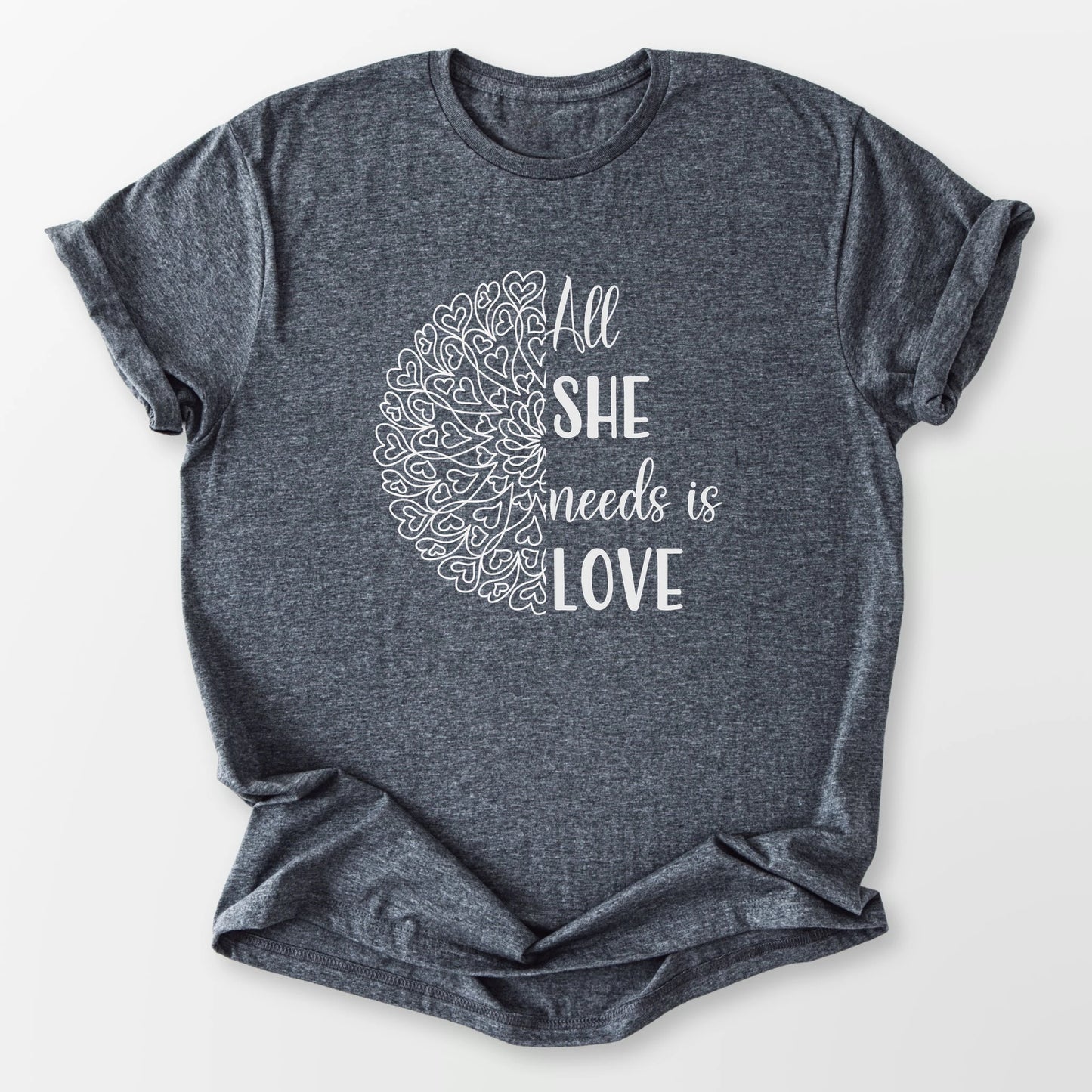 All She Needs Tee Dark Heather Grey T-Shirt