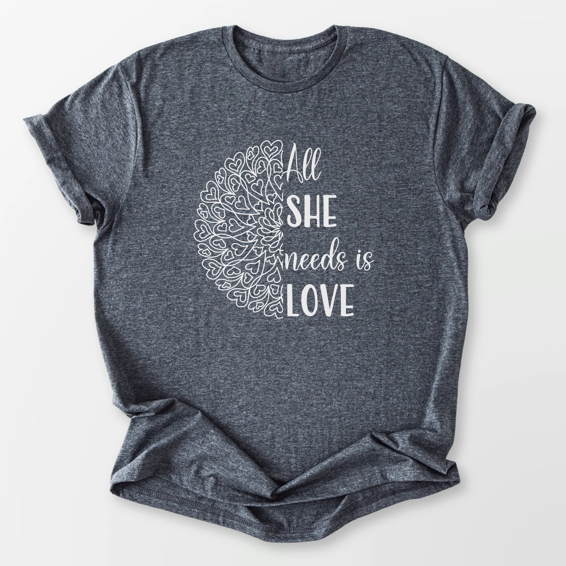 All She Needs Tee Dark Heather Grey T-Shirt