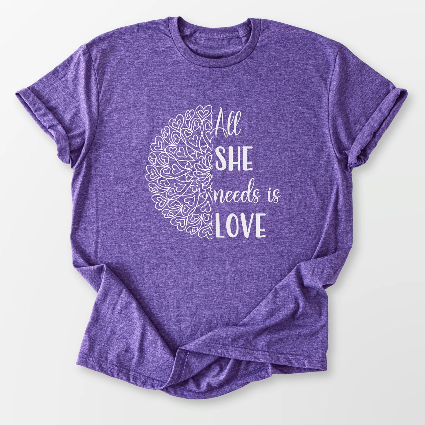 All She Needs Tee Heather Purple T-Shirt