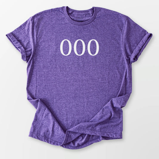 Angel Number 000 Tee Heather Purple T-Shirt