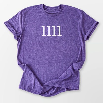 Angel Number 1111 Tee Heather Purple T-Shirt