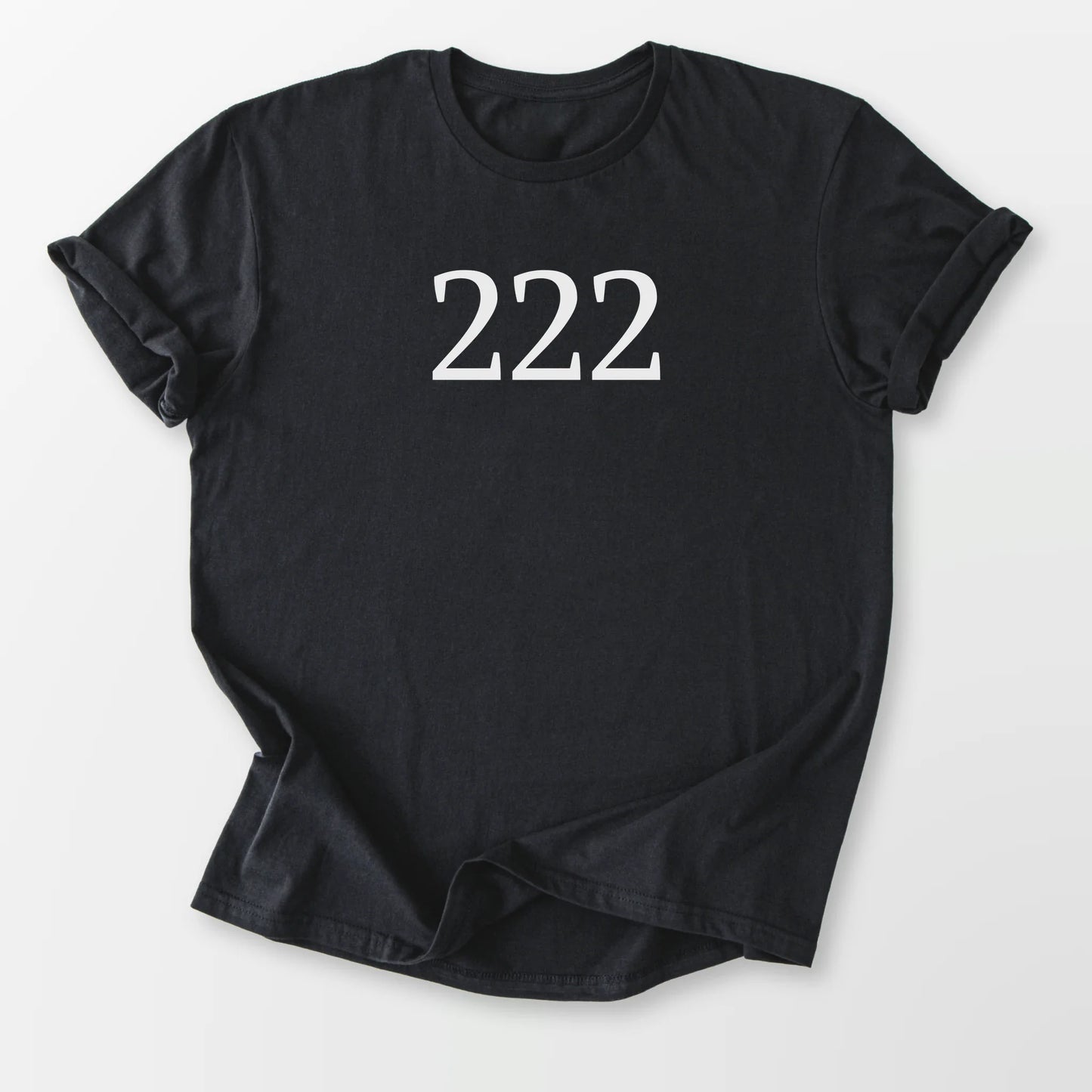 Angel Number 222 Tee Black T-Shirt