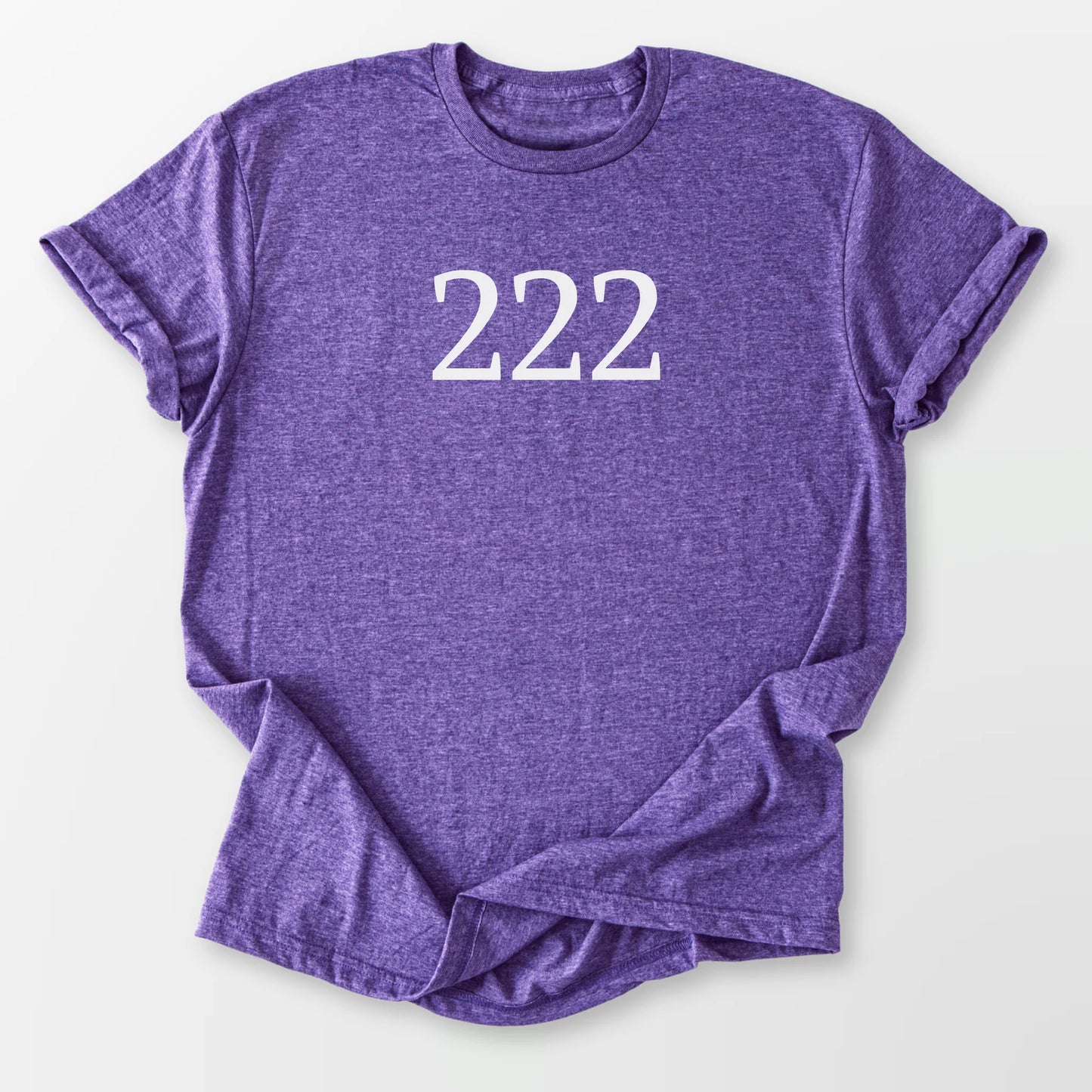 Angel Number 222 Tee Heather Purple T-Shirt