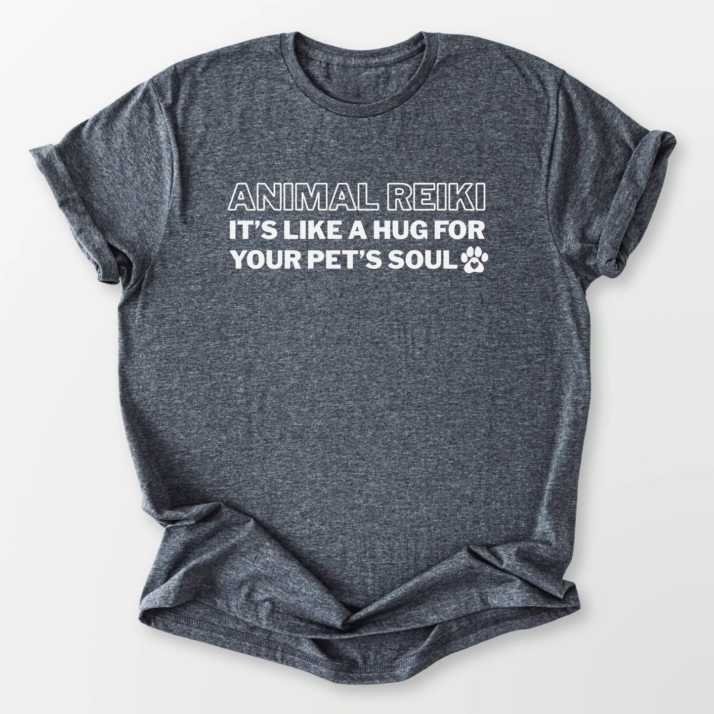 Animal Reiki Hug Tee Dark Heather Grey T-Shirt