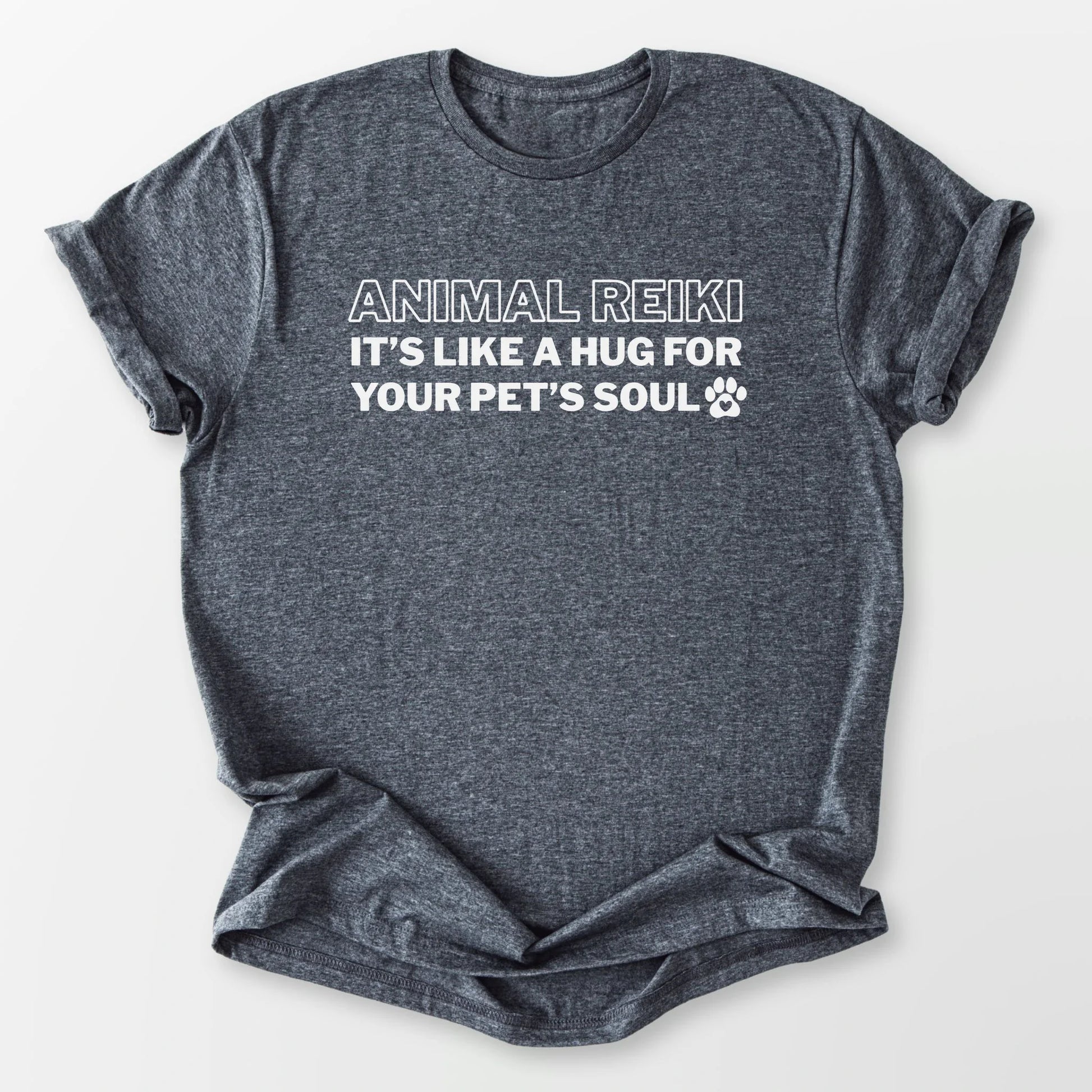 Animal Reiki Hug Tee Dark Heather Grey T-Shirt