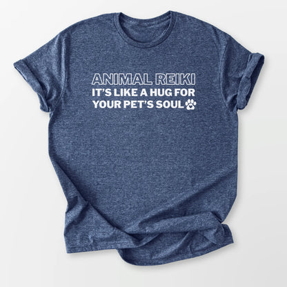 Animal Reiki Hug Tee Heather Navy T-Shirt