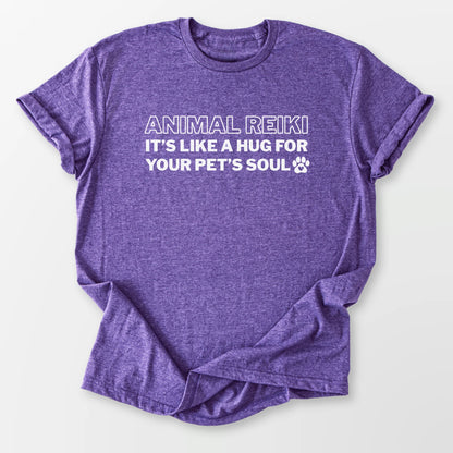 Animal Reiki Hug Tee Heather Purple T-Shirt