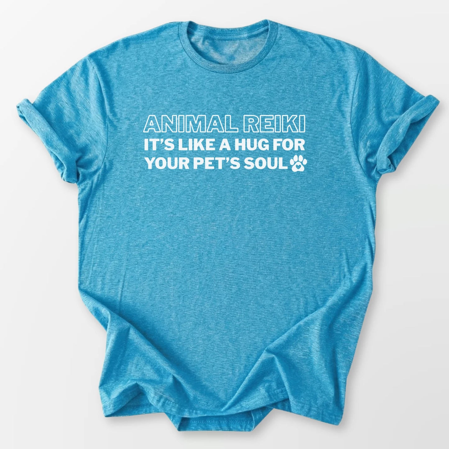 Animal Reiki Hug Tee Heather Sapphire T-Shirt