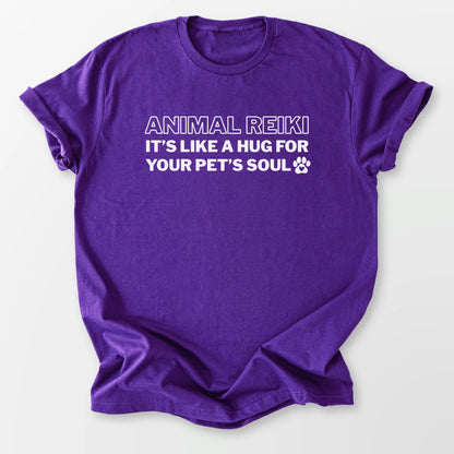 Animal Reiki Hug Tee Purple T-Shirt
