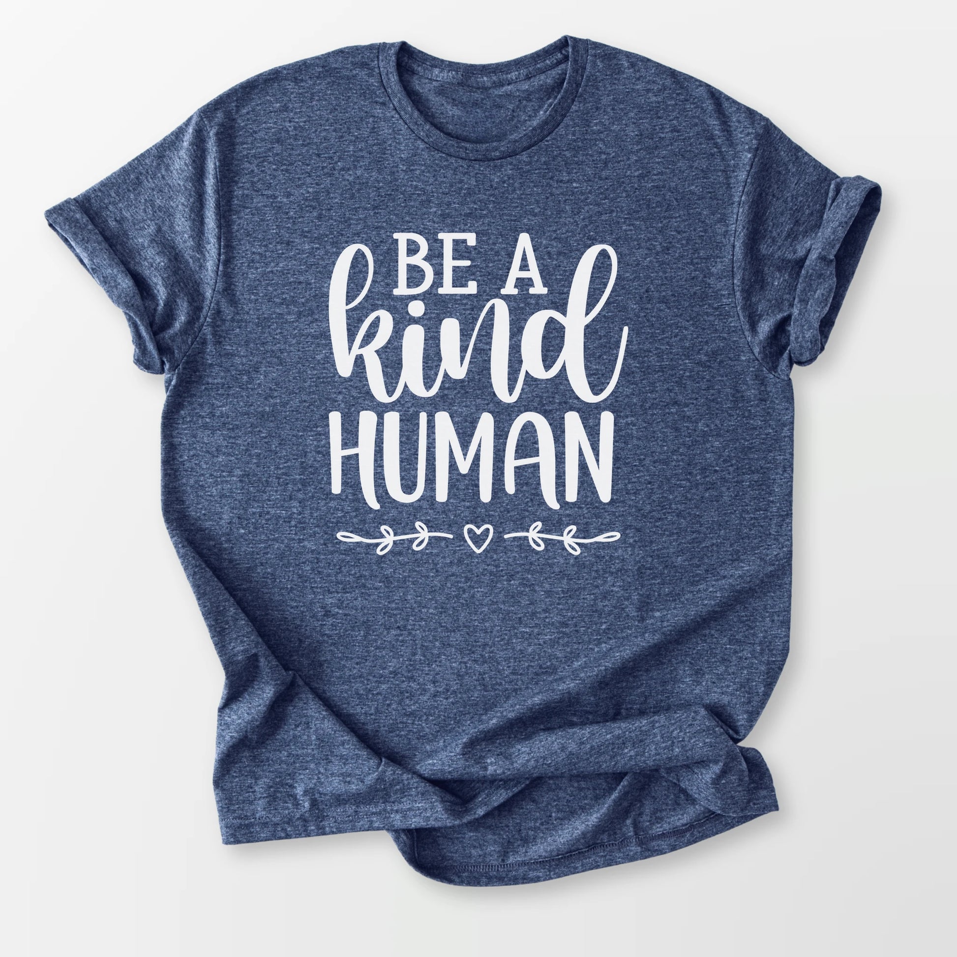 Be A Kind Human Tee Heather Navy T-Shirt