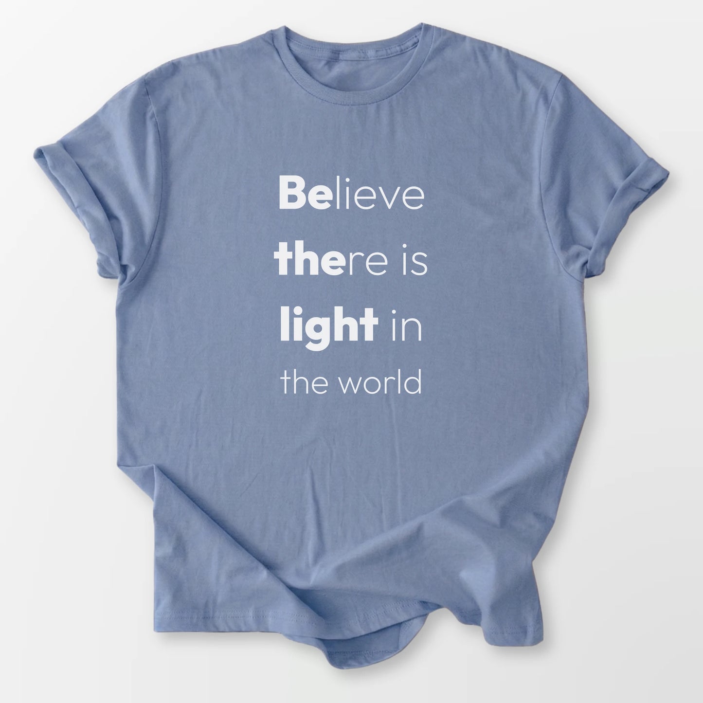 Be The Light Tee Stone Blue T-Shirt