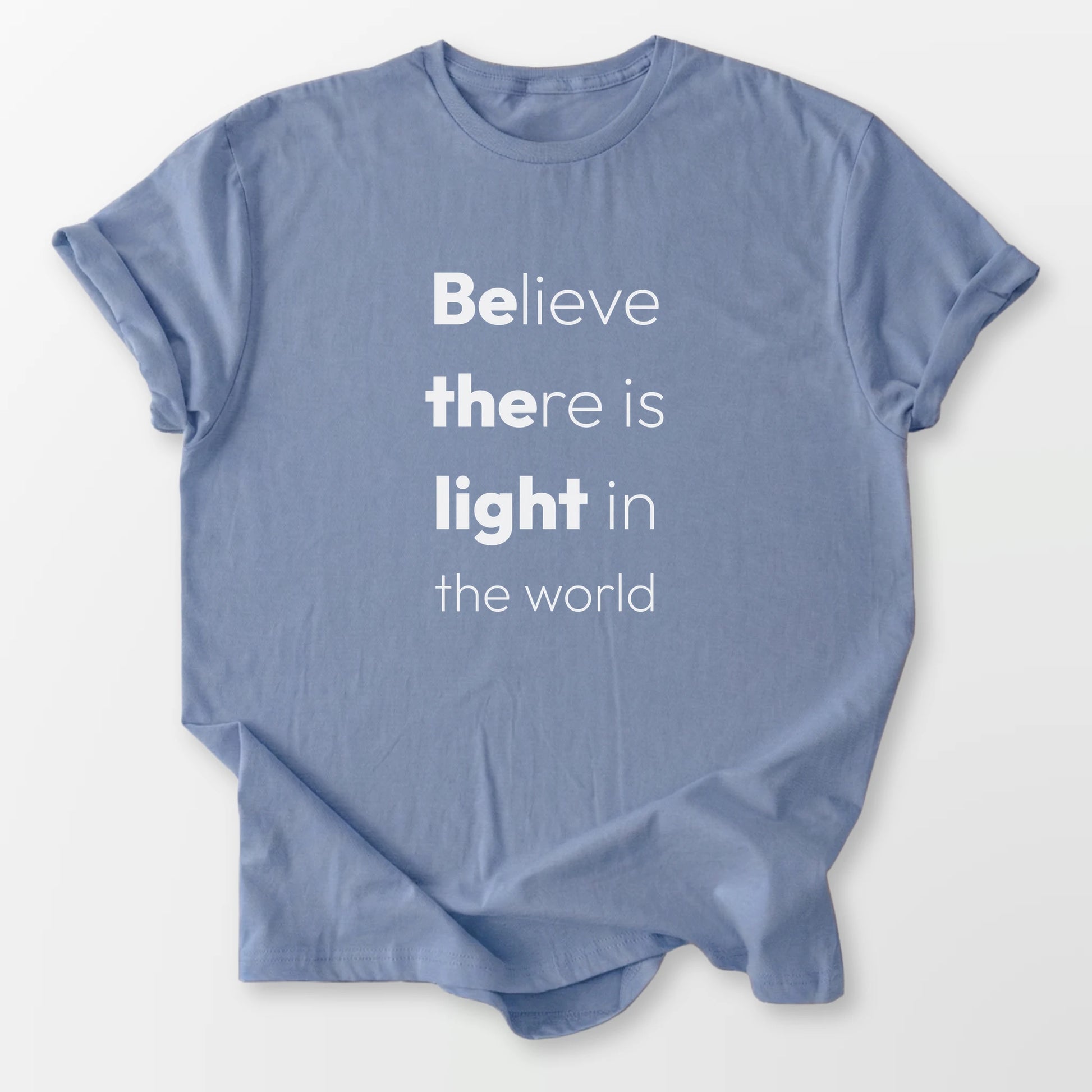 Be The Light Tee Stone Blue T-Shirt