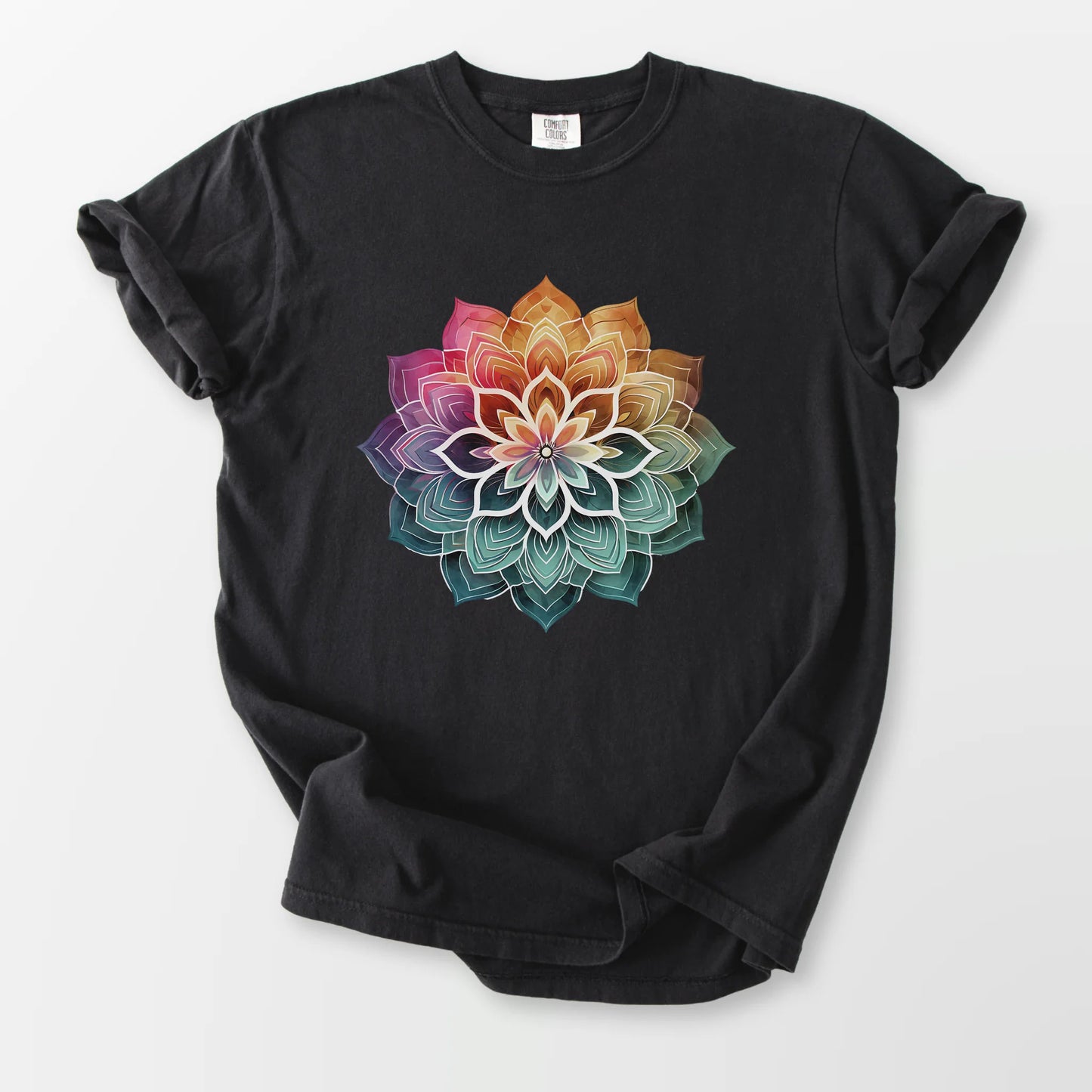 Boho Mandala Comfort Tee Black T-Shirt