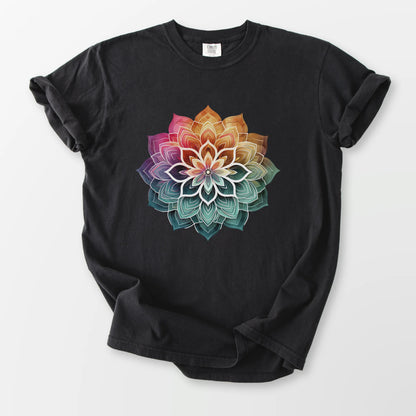 Boho Mandala Comfort Tee Black T-Shirt