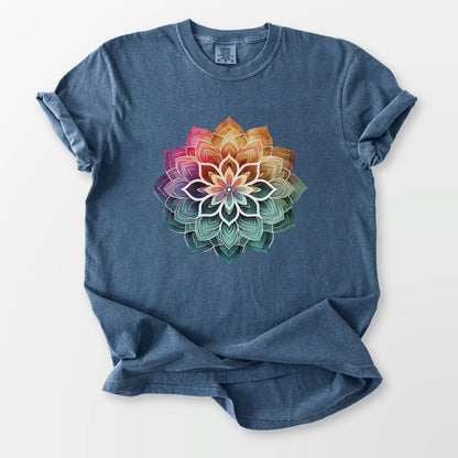 Boho Mandala Comfort Tee Denim T-Shirt