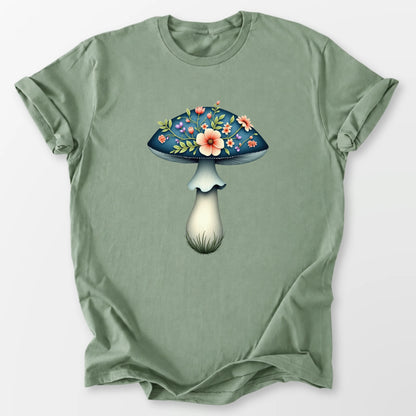 Boho Mushroom Blooms Tee Sage T-Shirt