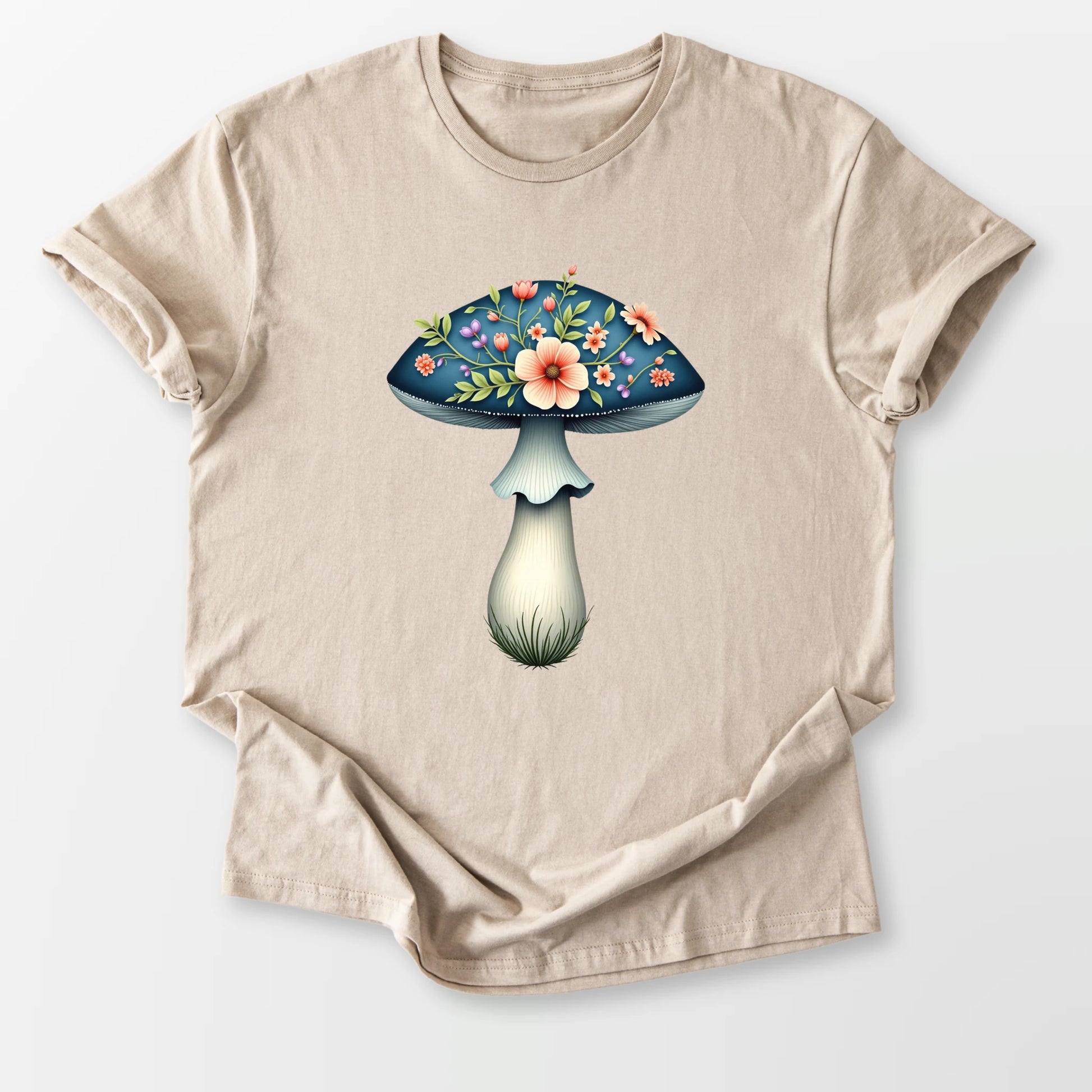 Boho Mushroom Blooms Tee Sand T-Shirt