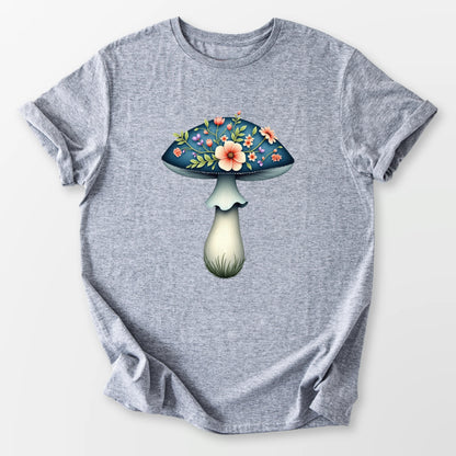 Boho Mushroom Blooms Tee Sport Grey T-Shirt
