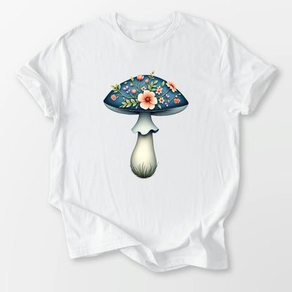 Boho Mushroom Blooms Tee White T-Shirt
