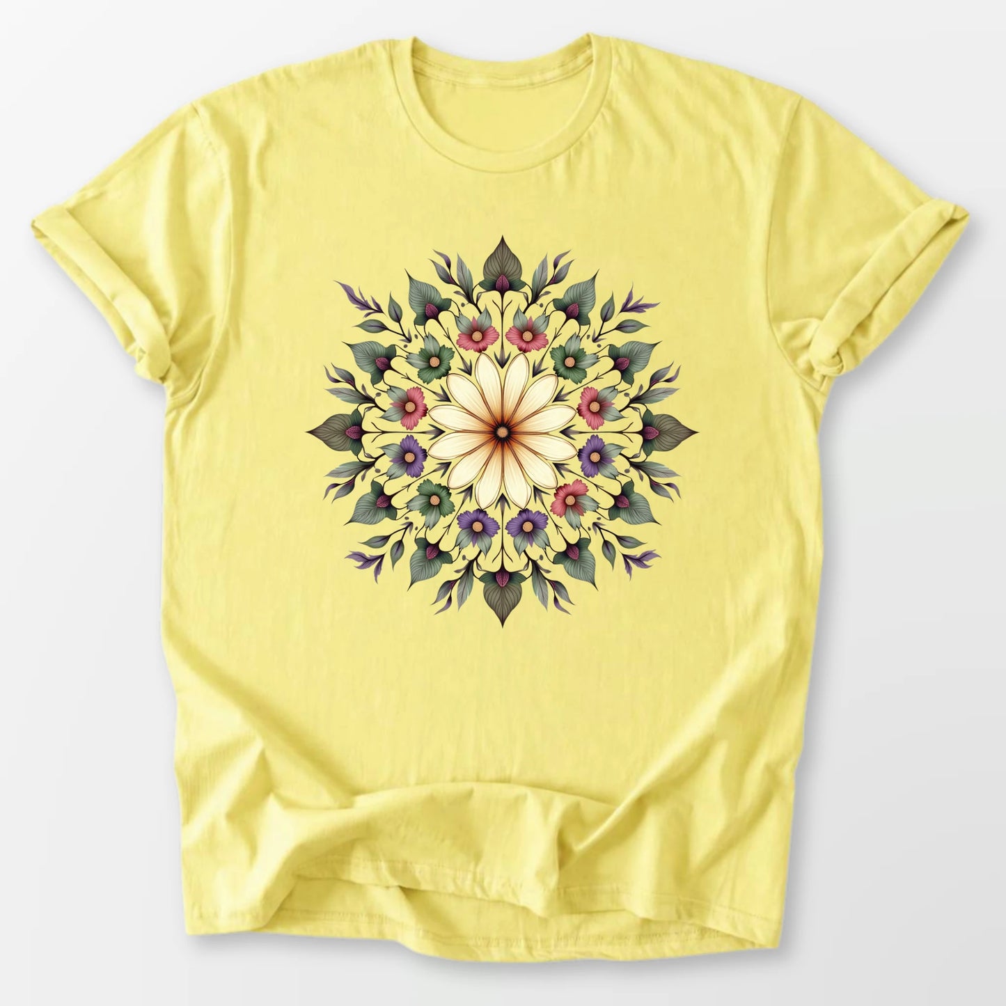 Botanical Mandala Tee Cornsilk T-Shirt