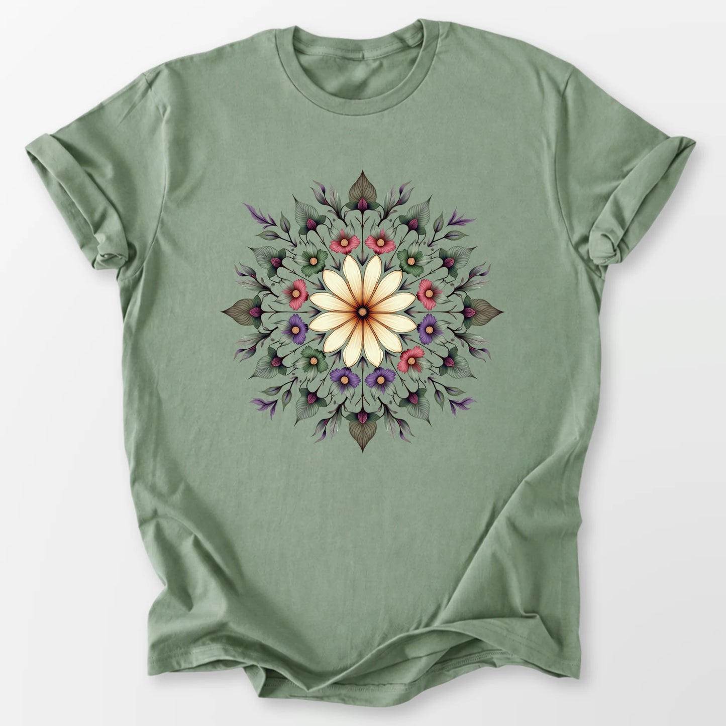 Botanical Mandala Tee Sage T-Shirt