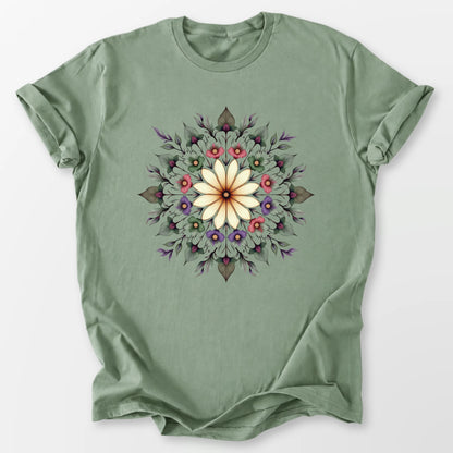 Botanical Mandala Tee Sage T-Shirt