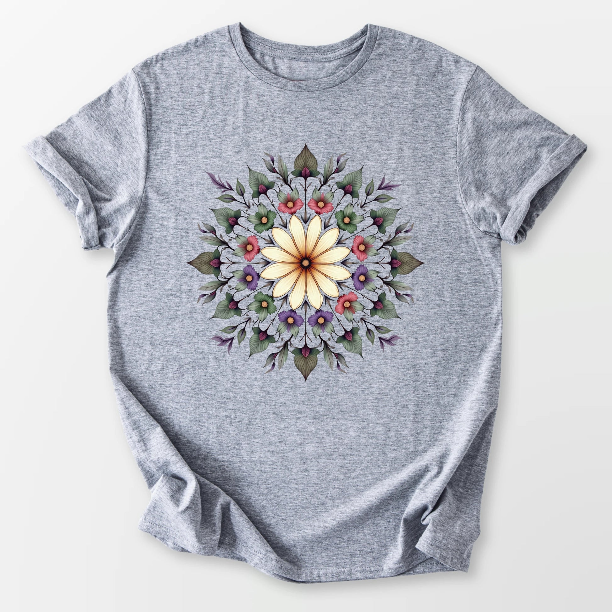 Botanical Mandala Tee Sport Grey T-Shirt