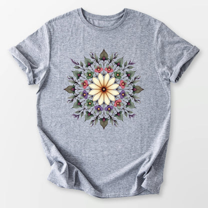 Botanical Mandala Tee Sport Grey T-Shirt