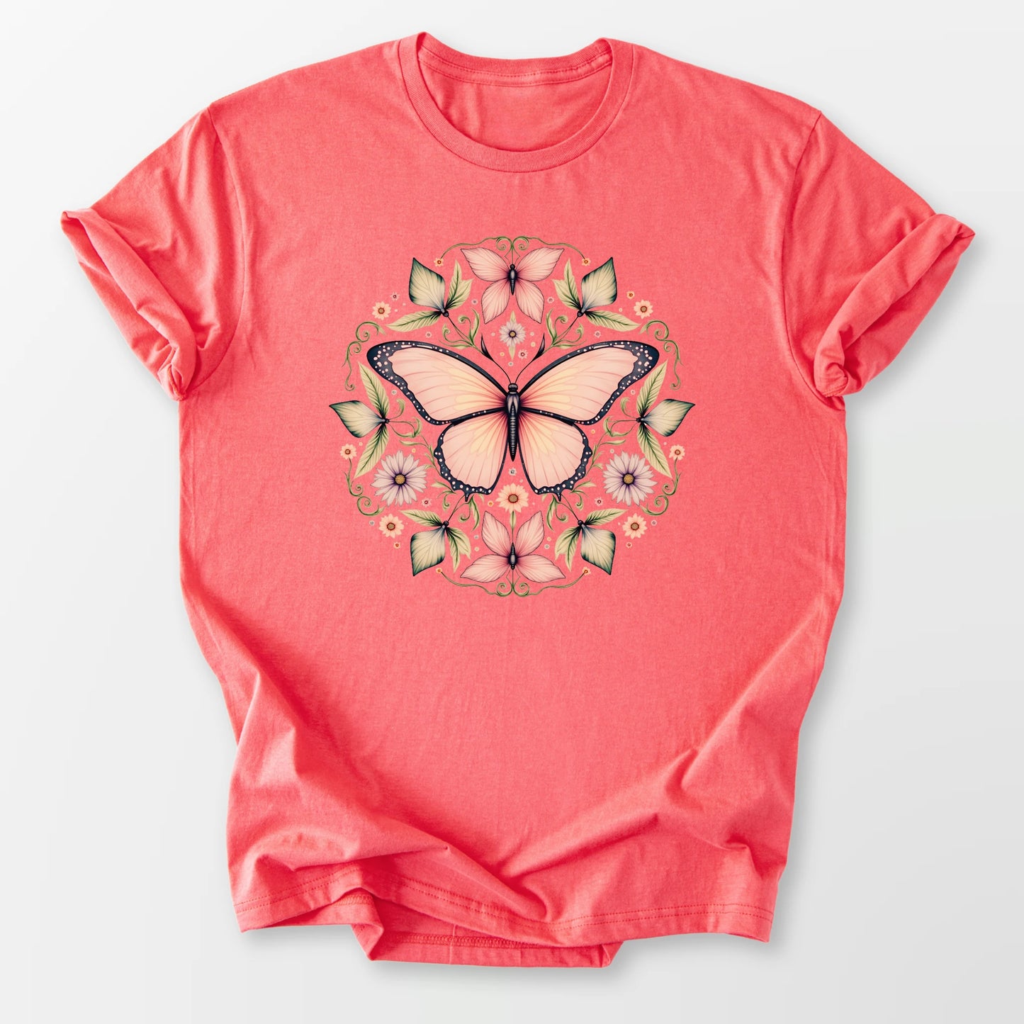 Butterfly Bliss Tee Coral Silk T-Shirt