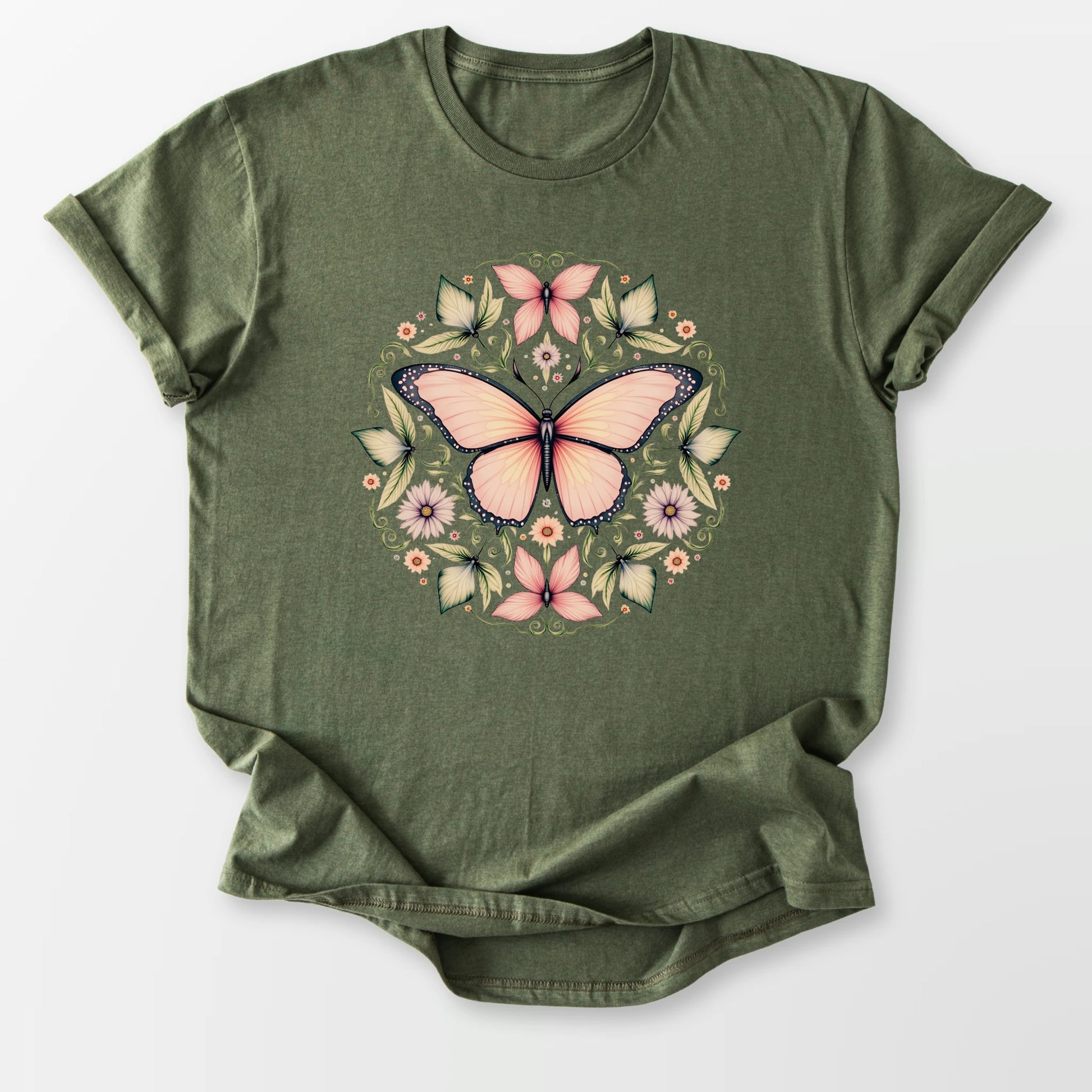 Butterfly Bliss Tee Military Green T-Shirt