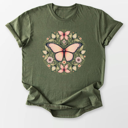 Butterfly Bliss Tee Military Green T-Shirt