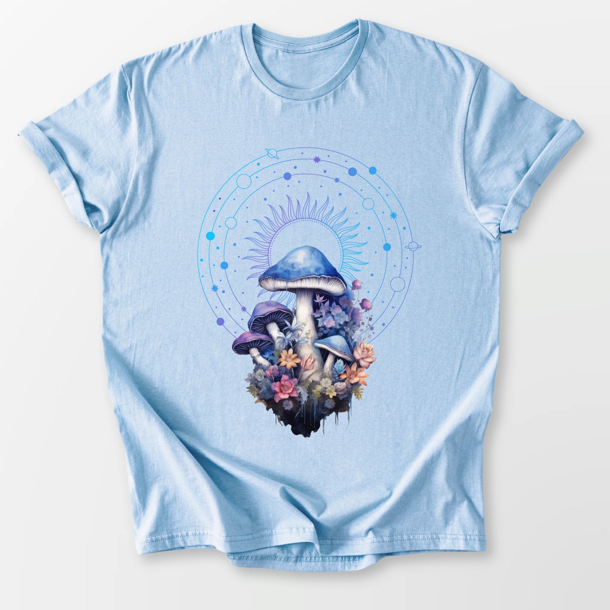 Celestial Fungi Tee Light Blue T-Shirt