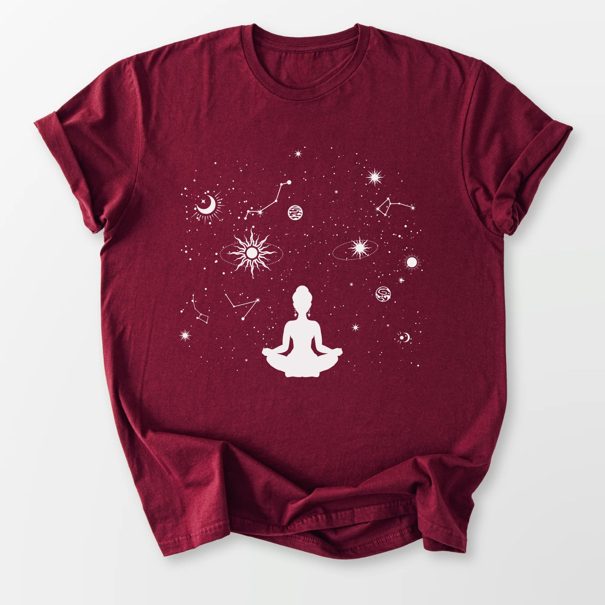 Celestial Yogi Tee Maroon T-Shirt