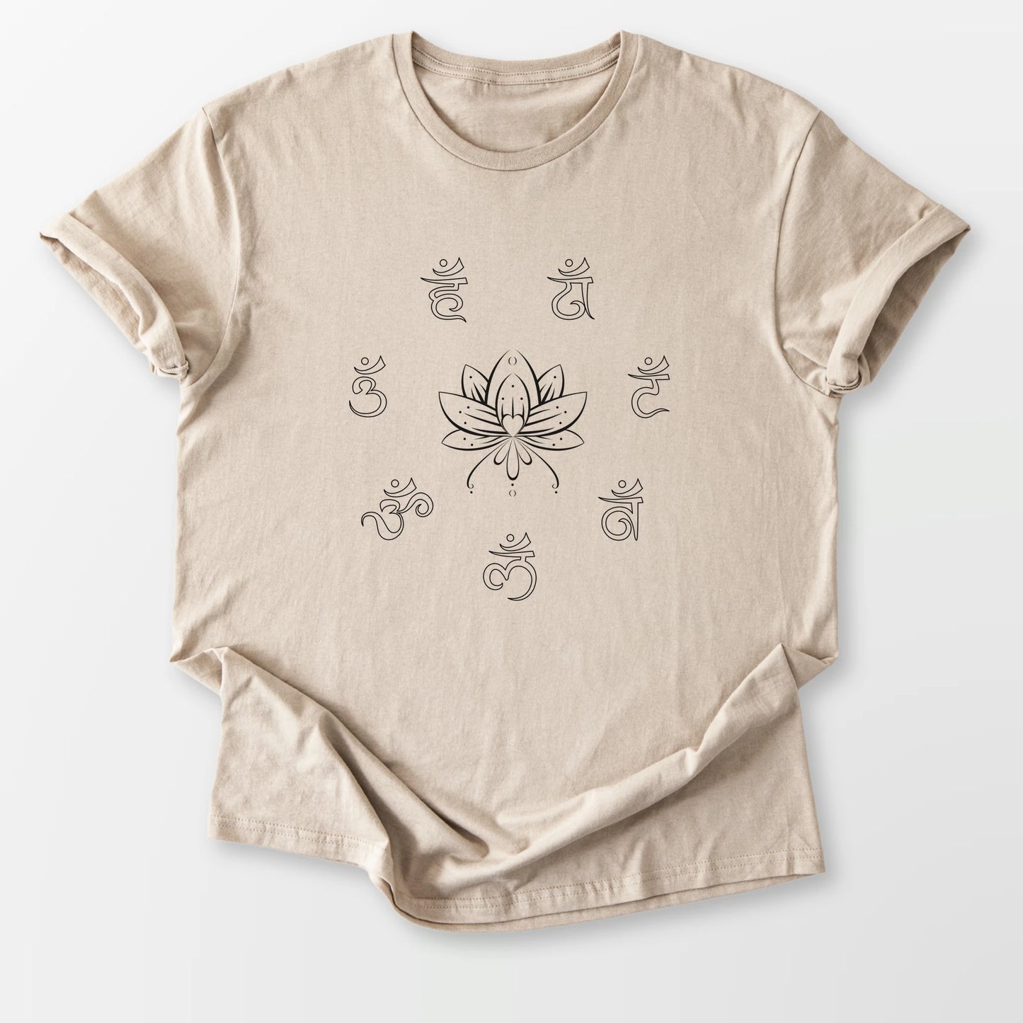 Chakras and Lotus Tee Sand T-Shirt